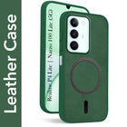 For Realme P4 Lite 5G | Narzo 100 Lite 5G Back Cover Case Leather Finish (MagSafe Compatible Wireless Charging | Soft Touch | Camera Bump Protection)