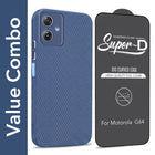 For Motorola Moto G64 5G Combo with Back Cover and 9H Tempered Glass (Liquid Silicone | Camera Protection | Oleophobic Coating Screen Glass)
