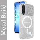 For Samsung Galaxy A17 | Samsung F17 | Samsung M17 5G Metallic Back Cover Case (Metallic Camera Protection & Buttons | Translucent Milky Shade | Hard Polycarbonate)