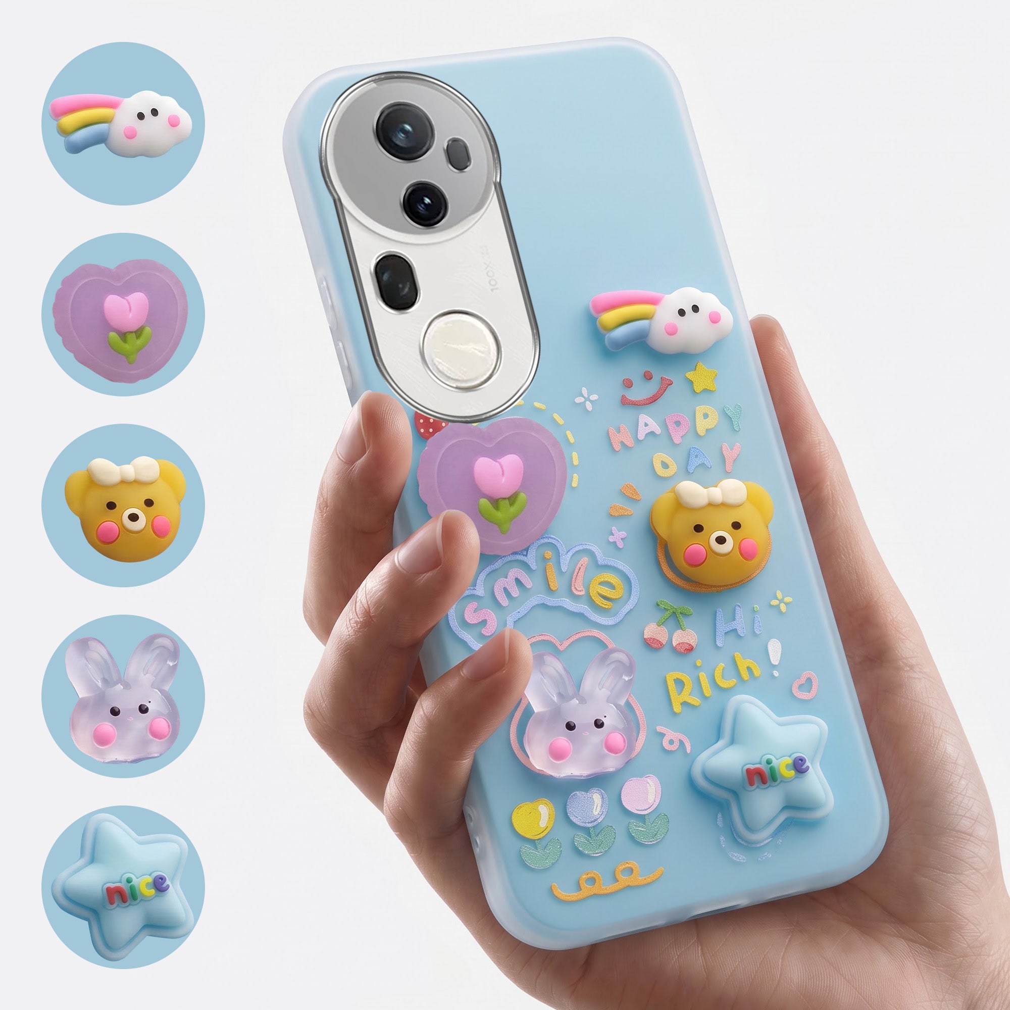 For Vivo T4 Ultra Back Cover Case (3D Cute Cartoons | Hard Back Side Soft | Matte Premium Finish | HD Printing)