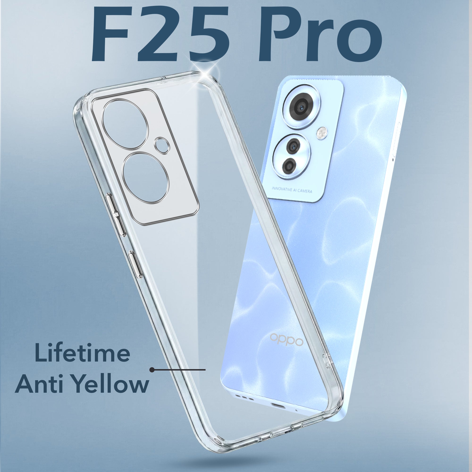 For Oppo F25 Pro 5G Back Cover Case (Hard Anti Yellow Clear Case | Drop & Camera Protection | Shockproof Polycarbonate)