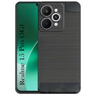 For Realme 15 | Realme 15 Pro Back Cover Case ( Hybrid Armor Case | Carbon Fiber Shockproof | Soft and Flexible | Black )