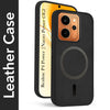 For Realme P4 Power 5G | Realme Narzo Power Back Cover Case Leather Finish (MagSafe Compatible Wireless Charging | Soft Touch | Camera Bump Protection)