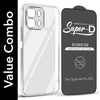 For Oppo A6 Pro Combo with Back Cover and 9H Tempered Glass (Lifetime Anti-Yellow | Sleek Hard Crystal | Oleophobic Coating Screen Glass)