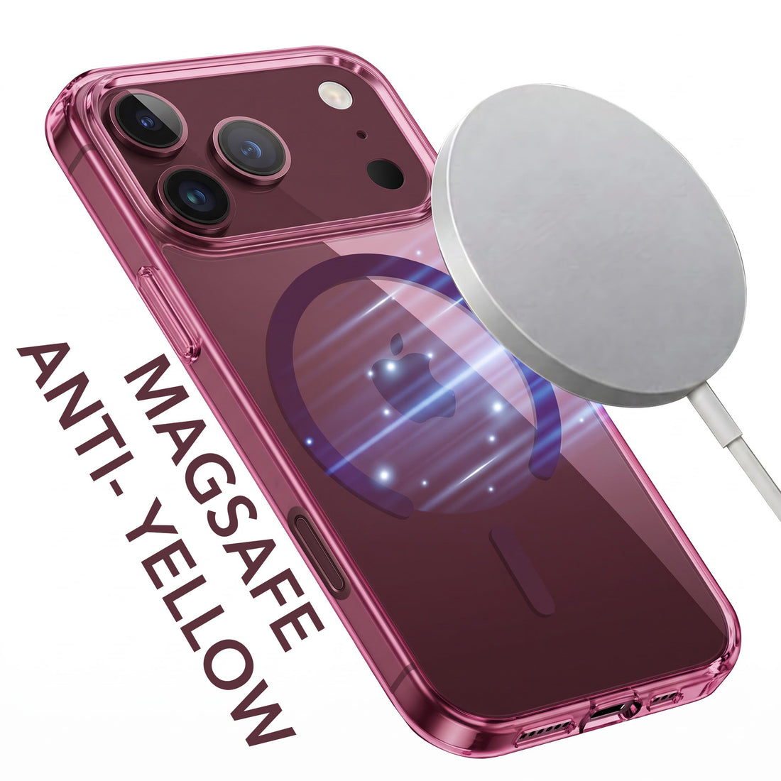 For Apple iPhone 18 Pro Back Cover Case Lifetime Anti-Yellow MagSafe Compatible Clear (Sleek Hard Crystal | Shockproof and Camera Protection)