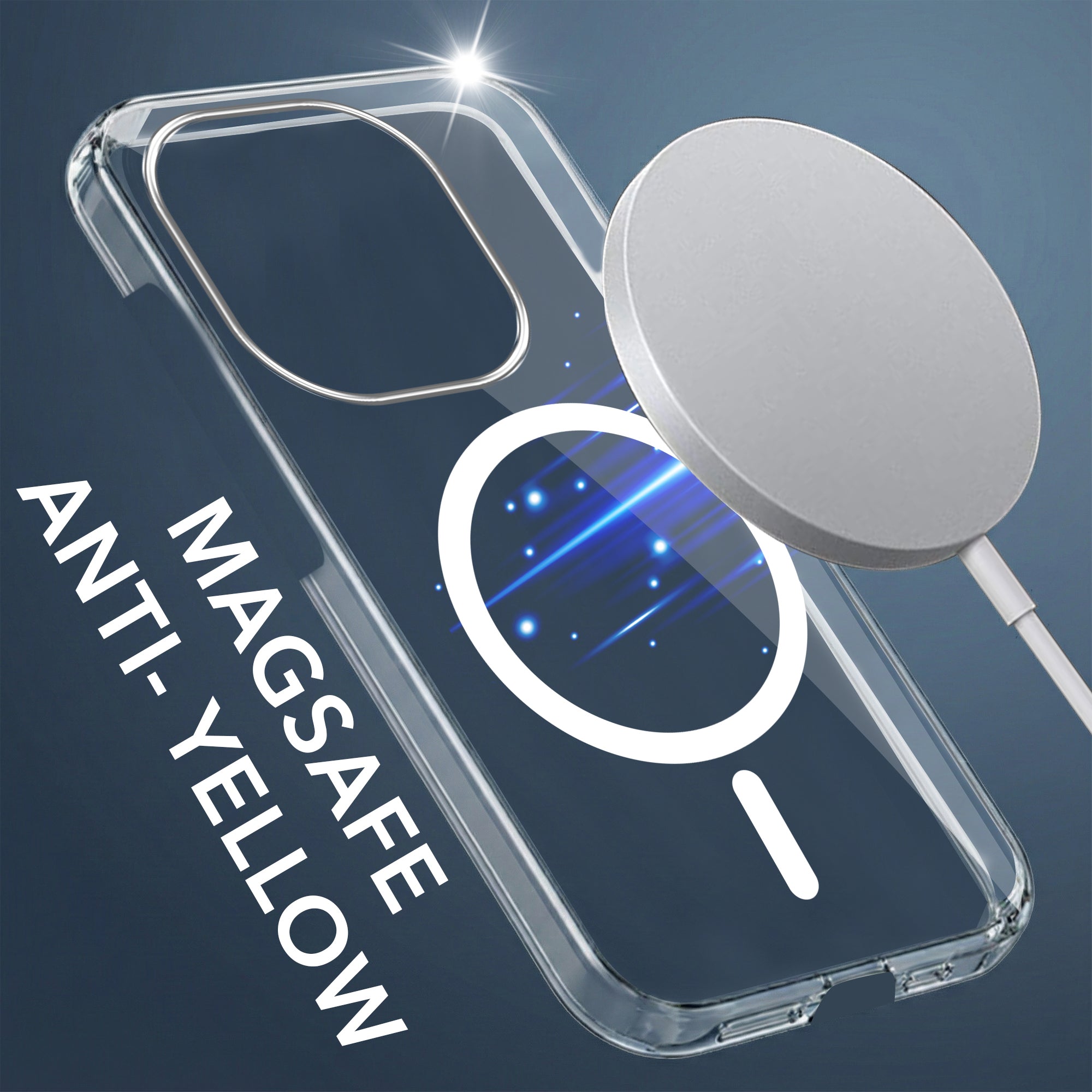 For Vivo T3 Pro Back Cover Case Lifetime Anti-Yellow MagSafe Compatible Clear (Sleek Hard Crystal | Shockproof and Camera Protection)