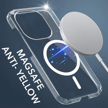 For Vivo T3 Pro Back Cover Case Lifetime Anti-Yellow MagSafe Compatible Clear (Sleek Hard Crystal | Shockproof and Camera Protection)