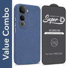 For Vivo Y400 Combo with Back Cover and 9H Tempered Glass (Liquid Silicone | Camera Protection | Oleophobic Coating Screen Glass)