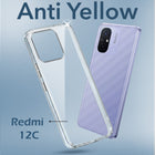 For Xiaomi Redmi 12C Back Cover Case Lifetime Anti-Yellow Clear (Sleek Hard Crystal | Shockproof and Camera Protection)
