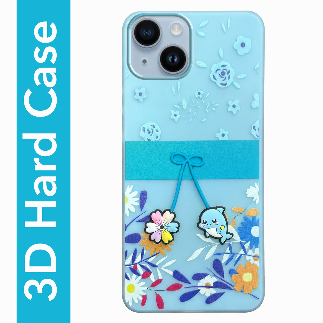 For Apple iPhone 14 Back Cover Case (3D Cute Cartoons | Hard Back Side Soft | Matte Premium Finish | HD Printing)