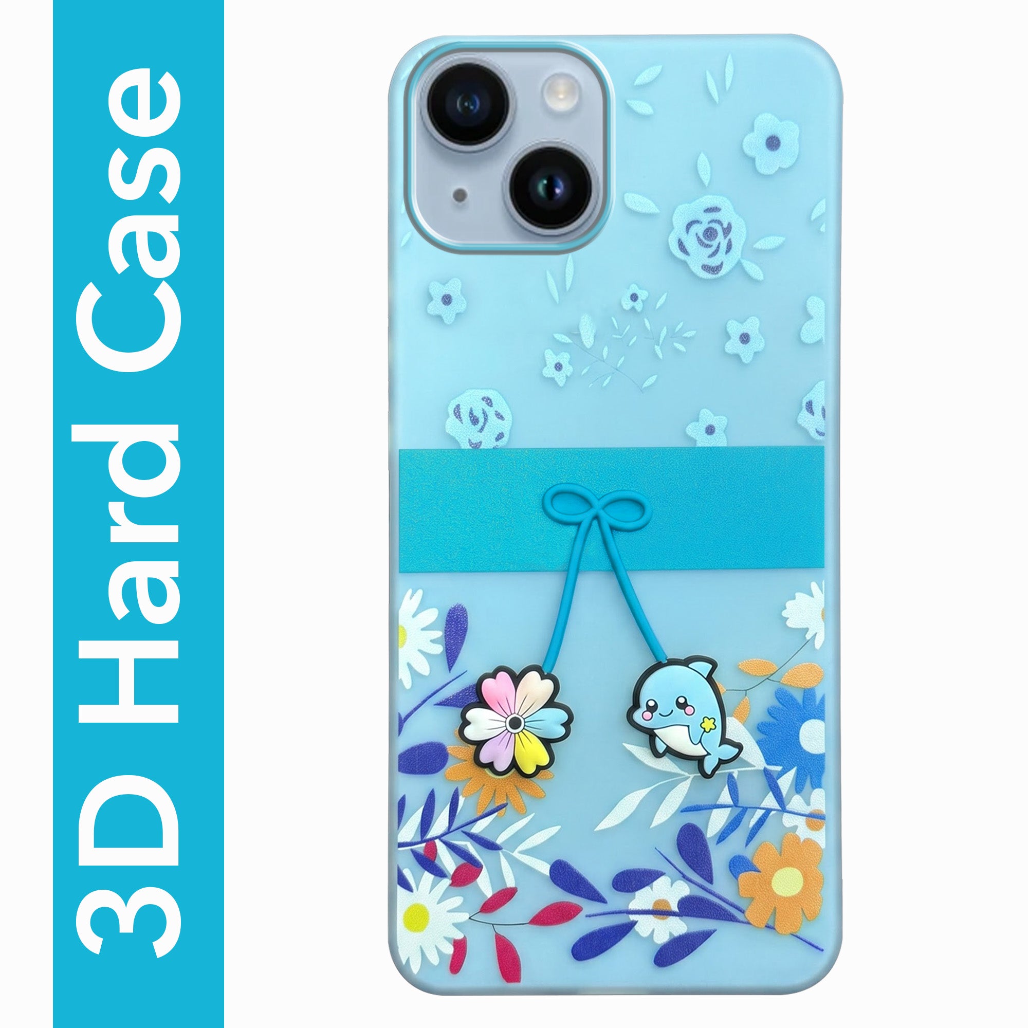 For Apple iPhone 14 Back Cover Case (3D Cute Cartoons | Hard Back Side Soft | Matte Premium Finish | HD Printing)