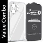 For Vivo V60 | Vivo T4 Pro Combo with Back Cover and 9H Tempered Glass (Lifetime Anti-Yellow | Sleek Hard Crystal | Oleophobic Coating Screen Glass)
