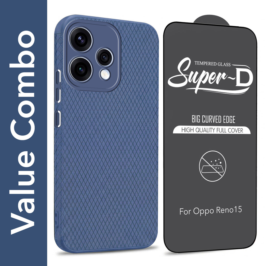 For Oppo Reno15 5G | Oppo Reno 15 5G Combo with Back Cover and 9H Tempered Glass (Liquid Silicone | Camera Protection | Oleophobic Coating Screen Glass)