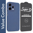 For Oppo Reno15 5G | Oppo Reno 15 5G Combo with Back Cover and 9H Tempered Glass (Liquid Silicone | Camera Protection | Oleophobic Coating Screen Glass)