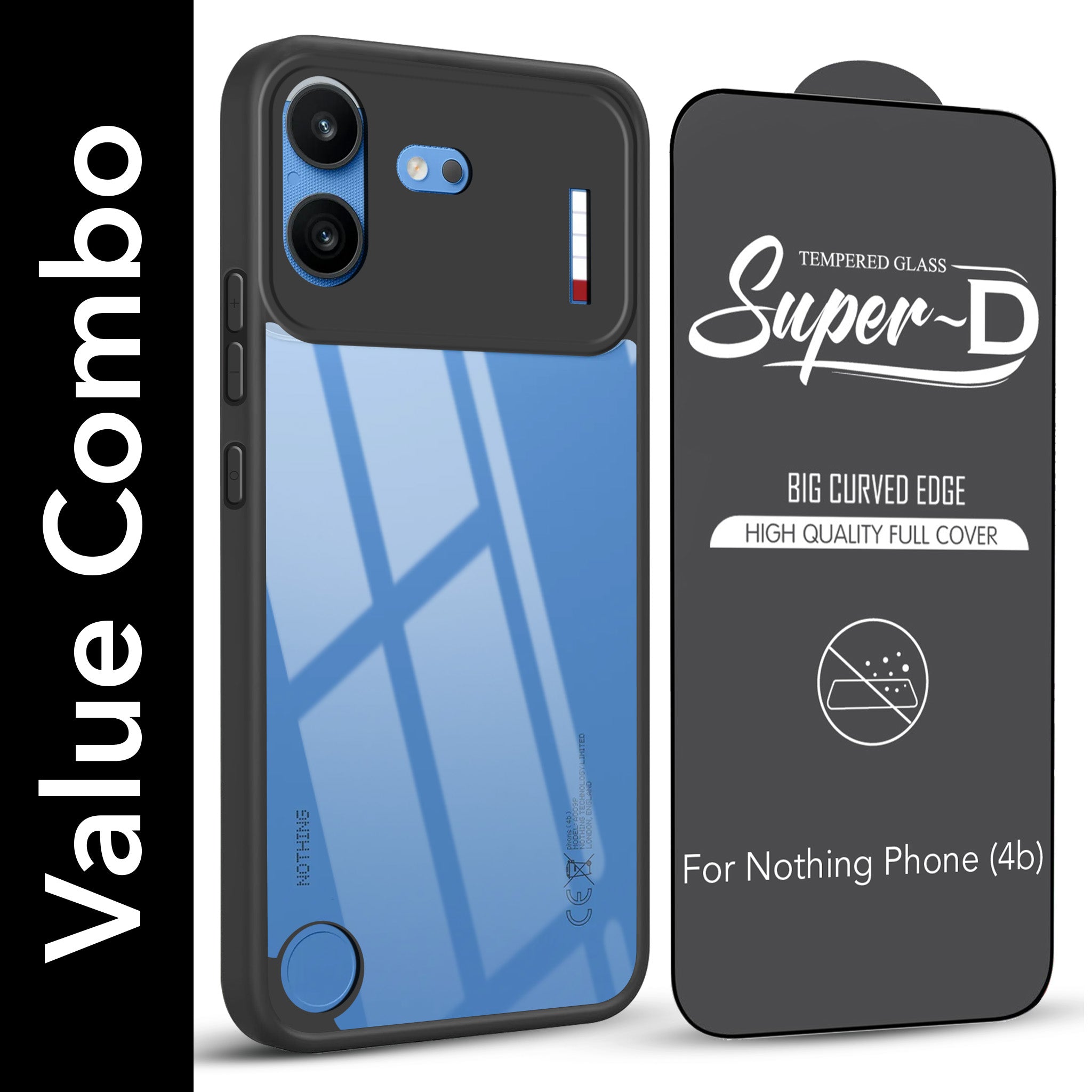 For Nothing Phone 4B 5G (Combo with Back Cover and 9H Tempered Glass (Lifetime Anti-Yellow | Crystal Clear Shockproof | Oleophobic Coating Screen Glass)