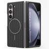 For Samsung Galaxy Z Fold 5 Back Cover Case Leather Finish (MagSafe Wireless Charging Compatible | Inside Microfiber Cloth)