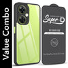 For OnePlus Nord CE 3 Lite Combo with Back Cover and 9H Tempered Glass (Lifetime Anti-Yellow | Crystal Clear Shockproof | Oleophobic Coating Screen Glass)