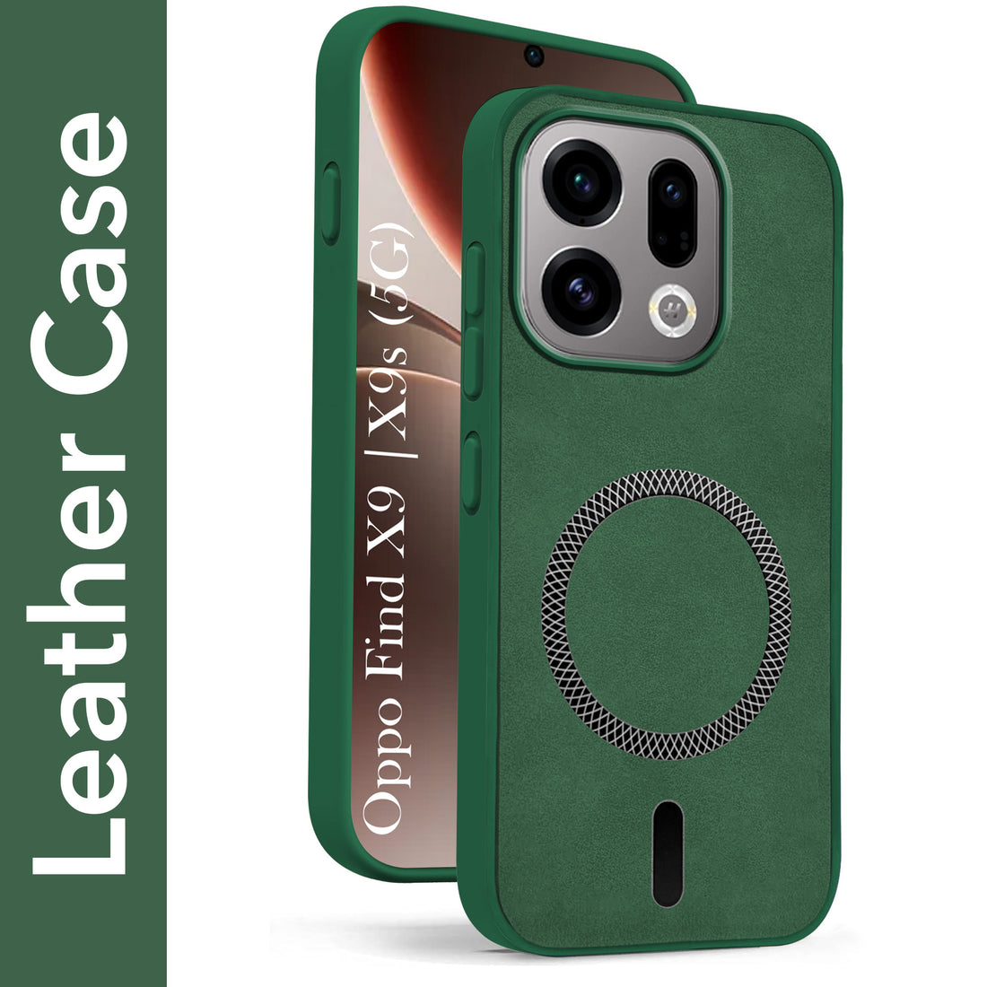 For Oppo Find X9 | Oppo Find X9s Back Cover Case Leather Finish (MagSafe Compatible Wireless Charging | Soft Touch | Camera Bump Protection)
