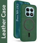 For Poco M8 5G Back Cover Case Leather Finish (MagSafe Compatible Wireless Charging | Soft Touch | Camera Bump Protection)