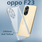 For Oppo F23 5G Back Cover Case Lifetime Anti-Yellow Clear (Sleek Hard Crystal | Shockproof and Camera Protection)