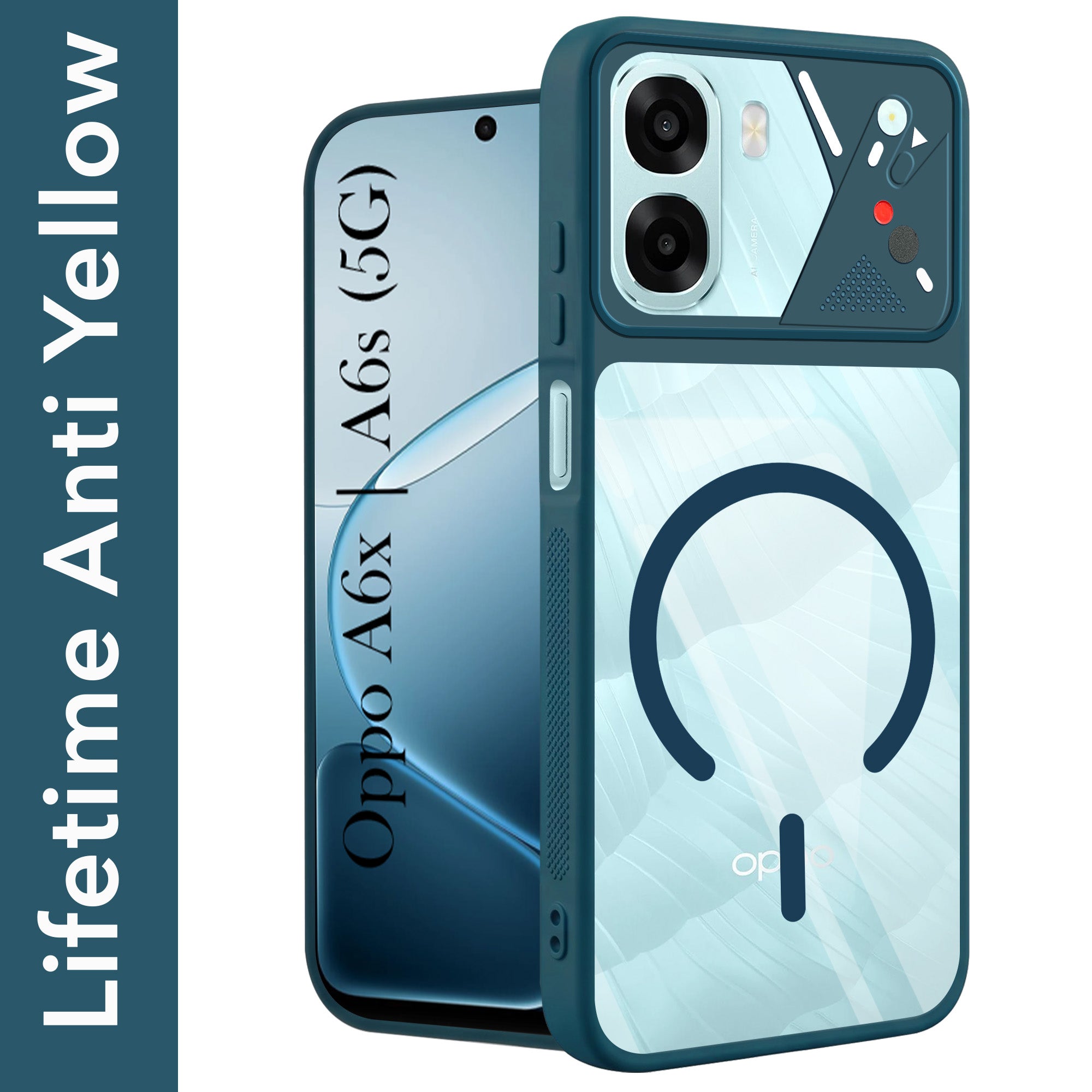 For Oppo A6X | Oppo A6S Back Cover Case Lifetime Anti-Yellow Clear (Camera Protection | Side Grip | Wireless MagSafe Compatible)