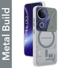 For Vivo T4R Metallic Back Cover Case (Metallic Camera Protection & Buttons | Translucent Milky Shade | Hard Polycarbonate)