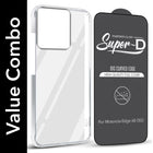 For Motorola Moto Edge 60 Combo with Back Cover and 9H Tempered Glass (Lifetime Anti-Yellow | Sleek Hard Crystal | Oleophobic Coating Screen Glass)