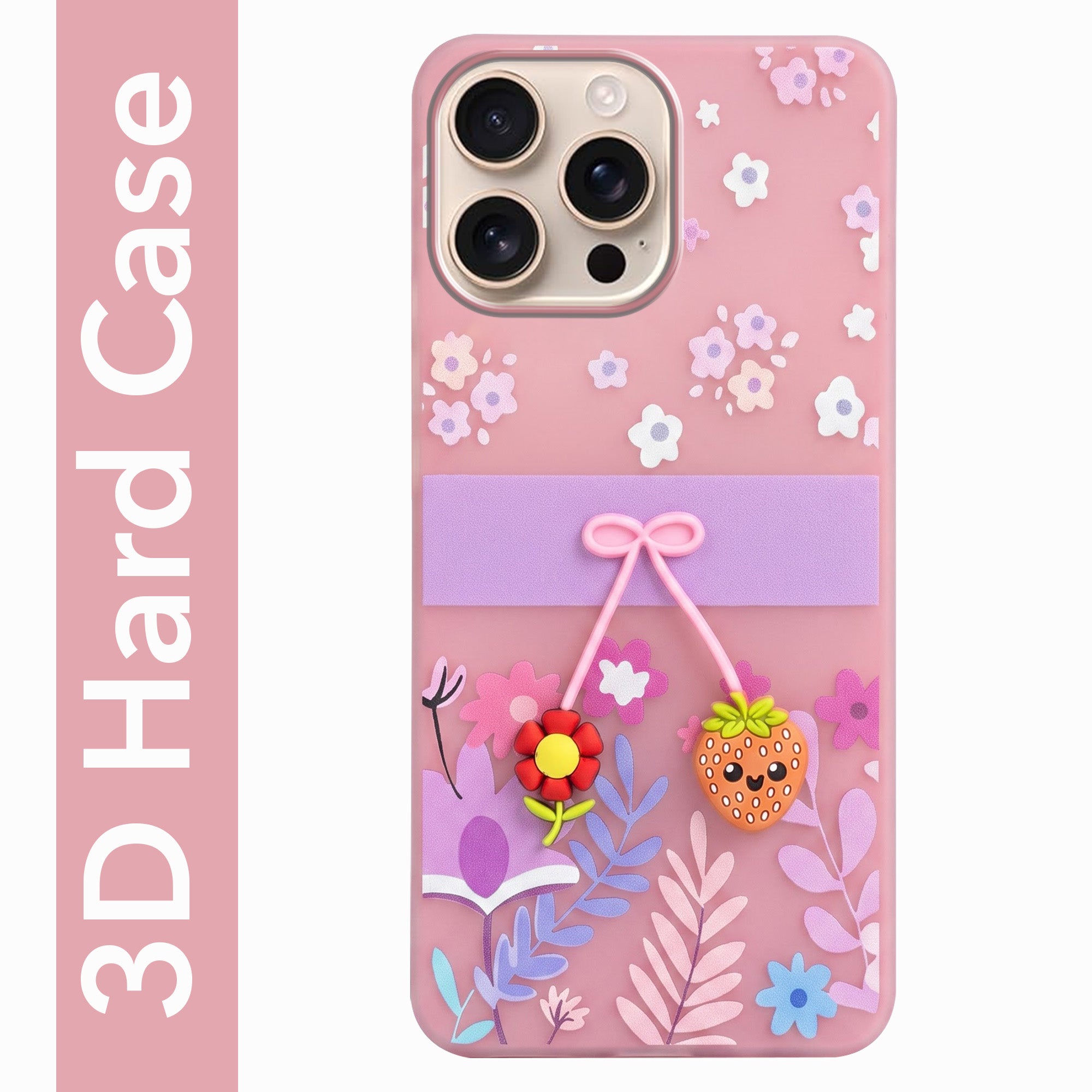 For iPhone 16 Pro Max Back Cover Case (3D Cute Cartoons | Hard Back Side Soft | Matte Premium Finish | HD Printing)