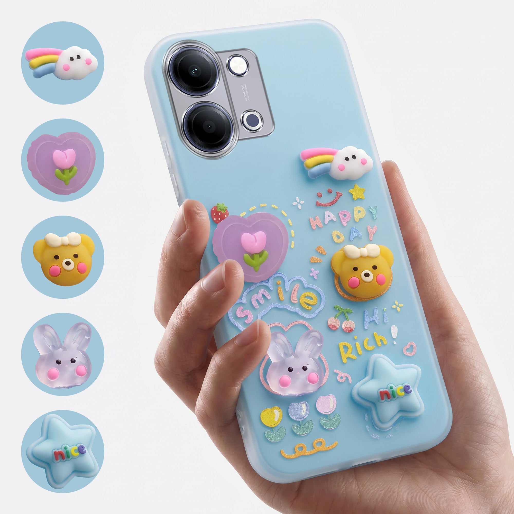 For Vivo iQOO Z11 Lite Back Cover Case (3D Cute Cartoons | Hard Back Side Soft | Matte Premium Finish | HD Printing)