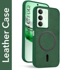 For Realme C73 Back Cover Case Leather Finish (MagSafe Compatible Wireless Charging | Soft Touch | Camera Bump Protection)