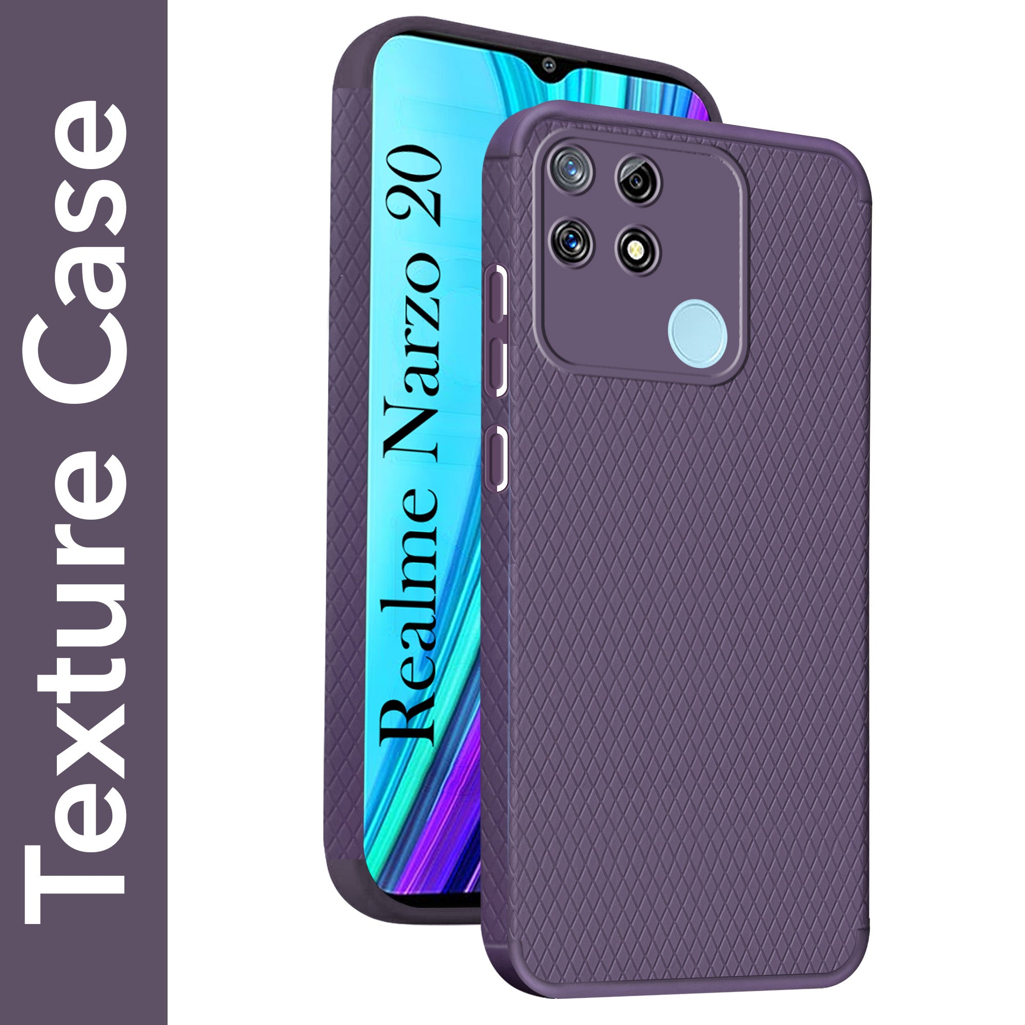 For Realme Narzo 20 Back Cover Case Liquid Silicone (Camera Protection | Side Grip Texture | Soft and Flexible)