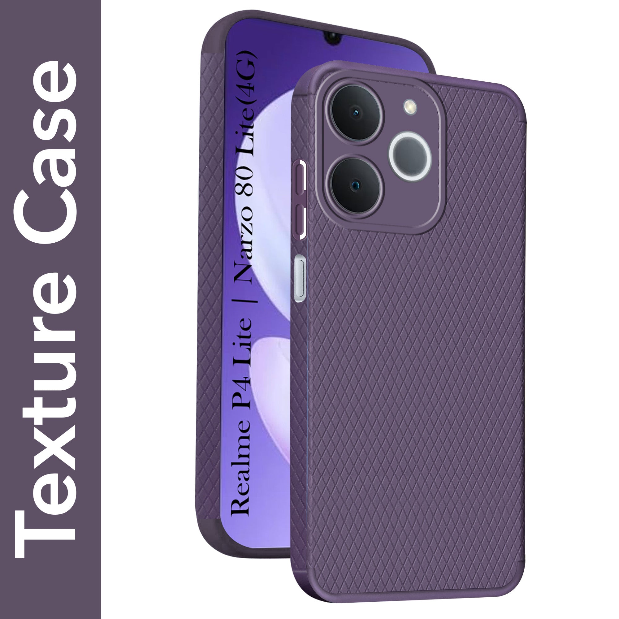 For Realme P4 Lite | Realme Narzo 80 Lite 4G Back Cover Case Liquid Silicone (Camera Protection | Side Grip Texture | Soft and Flexible)
