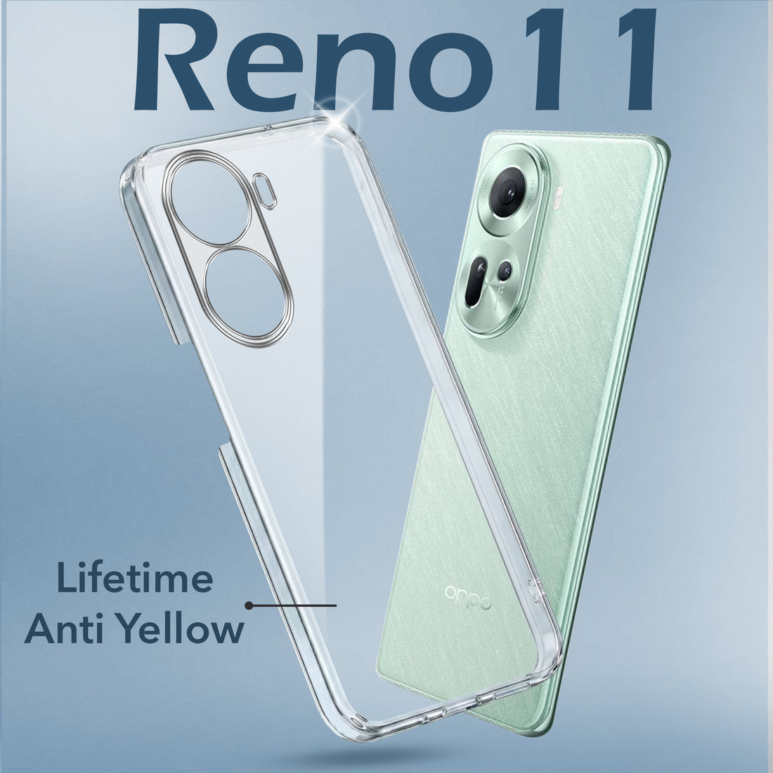 For Oppo Reno11 5G Back Cover Case (Hard Anti Yellow Clear Case | Drop & Camera Protection | Shockproof Polycarbonate)