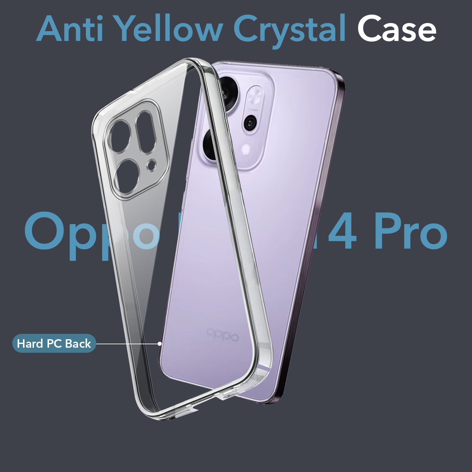 For Oppo Reno14 Pro 5G | Oppo Reno 14 Pro 5G Back Cover Case (Hard Anti Yellow Clear Case | Sleek Hard Crystal Clear | Drop & Camera Protection | Shockproof Polycarbonate)