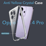 For Oppo Reno14 Pro 5G | Oppo Reno 14 Pro 5G Back Cover Case (Hard Anti Yellow Clear Case | Sleek Hard Crystal Clear | Drop & Camera Protection | Shockproof Polycarbonate)