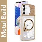 For Samsung Galaxy A14 4G | 5G Metallic Back Cover Case (Metallic Camera Protection & Buttons | Translucent Milky Shade | Hard Polycarbonate)
