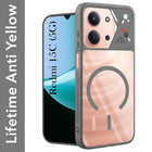 For Redmi 15C Back Cover Case Lifetime Anti-Yellow Clear (Camera Protection | Side Grip | Wireless MagSafe Compatible)