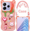 For Redmi Note 14 5G | Redmi Note 14 SE Back Case Cover Strap (3D embossed Figures | Strap Holder | 360* Soft Cushion with Camera Bump)