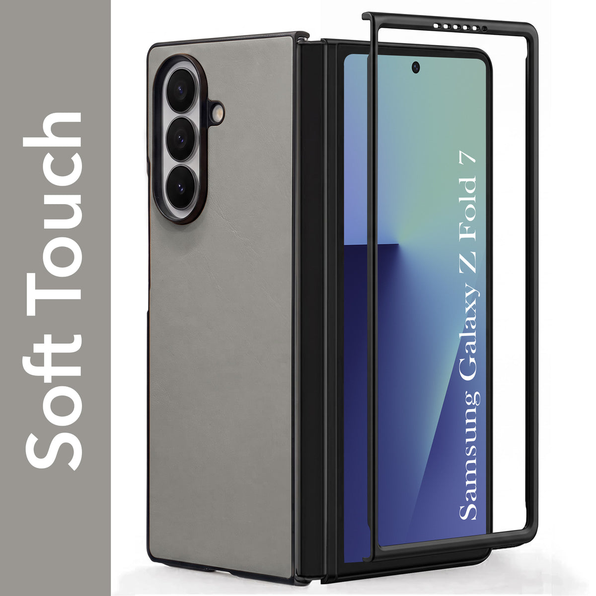 For Samsung Galaxy Z Fold 7 Premium Cover Case (Soft Leater Touch | Interior Protective Cloth | Slim 360* Protection)