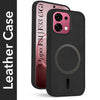 For Oppo F31 5G | Oppo F33 5G Back Cover Case Leather Finish (MagSafe Compatible Wireless Charging | Soft Touch | Camera Bump Protection)