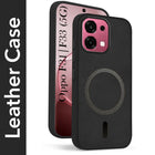 For Oppo F31 5G | Oppo F33 5G Back Cover Case Leather Finish (MagSafe Compatible Wireless Charging | Soft Touch | Camera Bump Protection)
