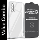For OnePlus Nord CE 5G Combo with Back Cover and 9H Tempered Glass (Lifetime Anti-Yellow | Sleek Hard Crystal | Oleophobic Coating Screen Glass)
