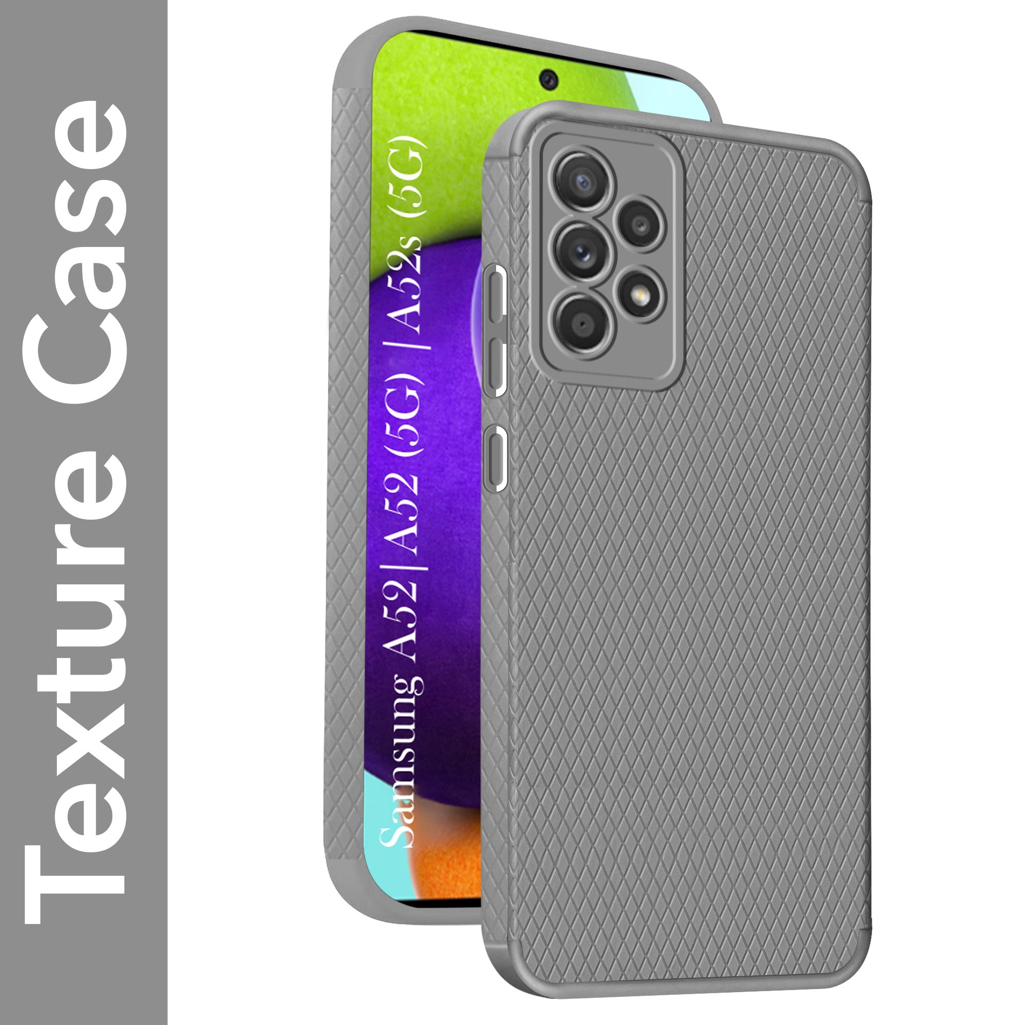 For Samsung Galaxy A52 | A52 5G | A52s 5G Back Cover Case (Liquid Silicone | Side Grip | Camera Protection)