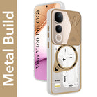For Vivo Y400 Pro Metallic Back Cover Case (Metallic Camera Protection & Buttons | Translucent Milky Shade | Hard Polycarbonate)