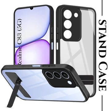 For Realme C83 5G Back Cover Case (Built-in Stand | Lifetime Anti Yellow | Kickstand Shockproof | Camera Protection | MagSafe Compatible)