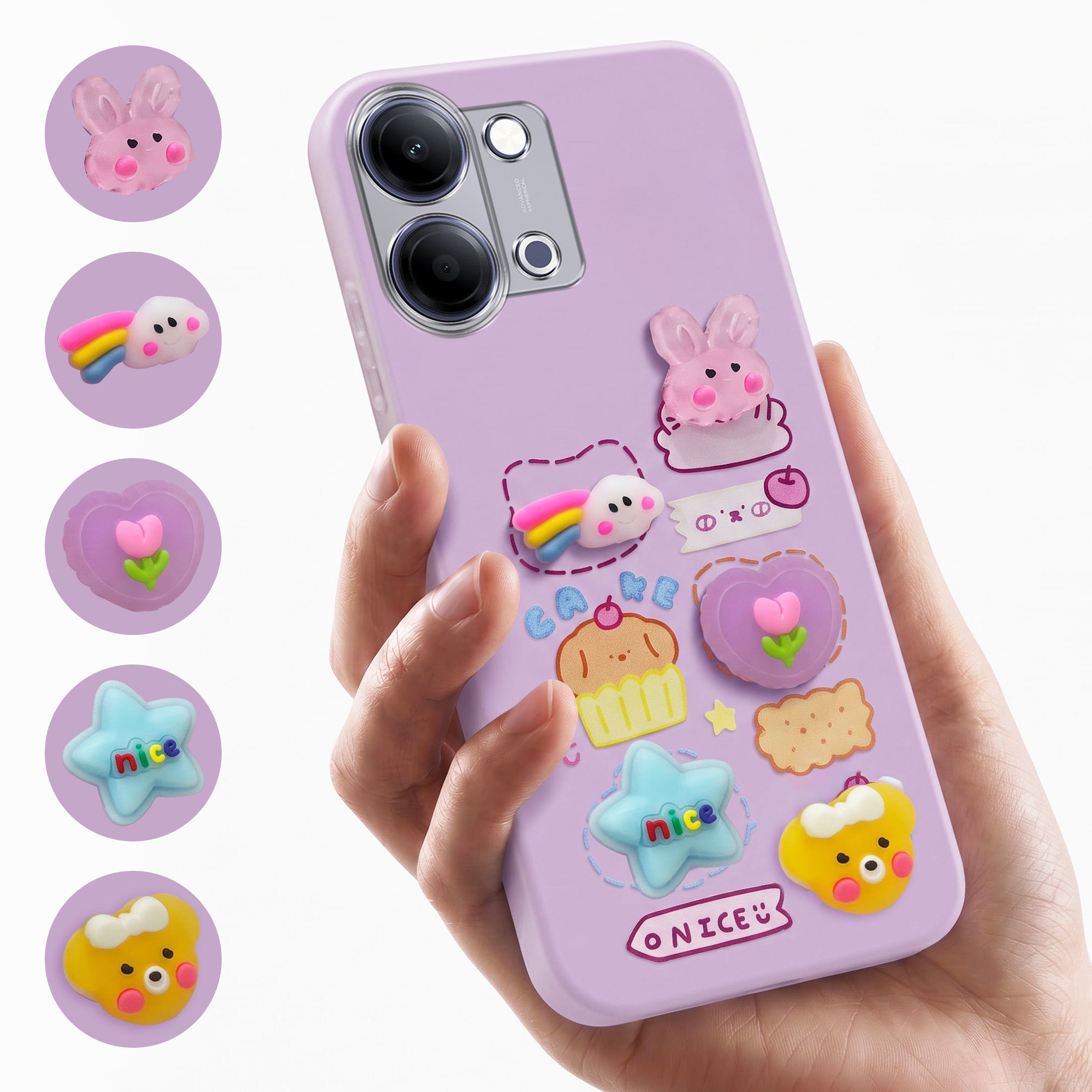For Vivo iQOO Z11 Lite Back Cover Case (3D Cute Cartoons | Hard Back Side Soft | Matte Premium Finish | HD Printing)