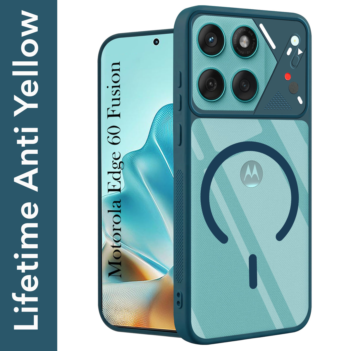 For Motorola Moto Edge 60 Fusion Back Cover Case Lifetime Anti-Yellow Clear (Camera Protection | Side Grip | Wireless MagSafe Compatible)