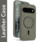 For Google Pixel 11 Pro Back Cover Case Leather Finish (MagSafe Compatible Wireless Charging | Soft Touch | Camera Bump Protection)
