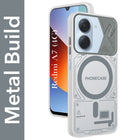 For Redmi A7 4G Metallic Back Cover Case (Metallic Camera Protection & Buttons | Translucent Milky Shade | Hard Polycarbonate)