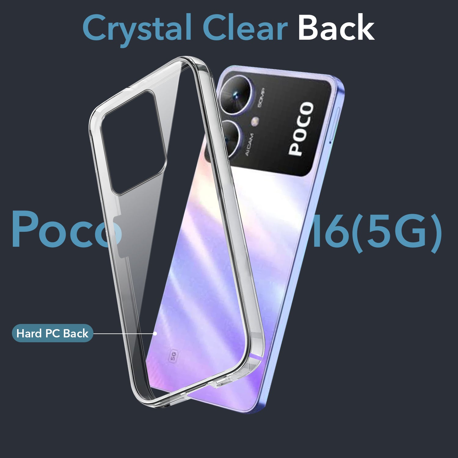 For Poco M6 5G Back Cover Case (Hard Anti Yellow Clear Case | Drop & Camera Protection | Shockproof Polycarbonate)